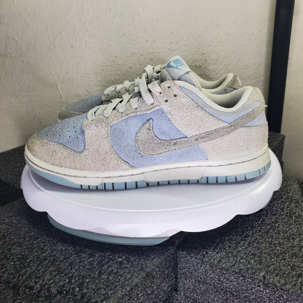 Nike Shoes Dunk Low FZ3779-025 Sneaker Women's 6 Grey Fog Light Blue Suede